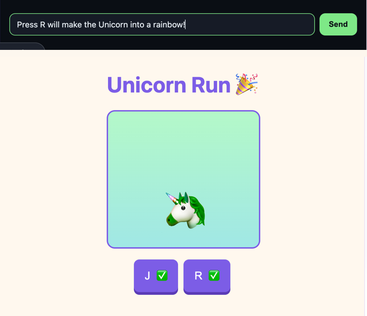 A typed idea and the changed game, live in the preview